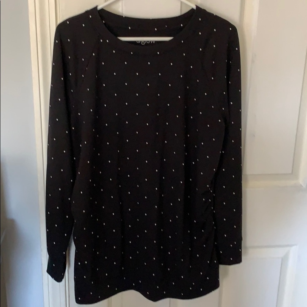 Black polka dot maternity sweat shirt
